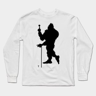 BIgfoot Playing Golf Sasquatch Silhouette Long Sleeve T-Shirt